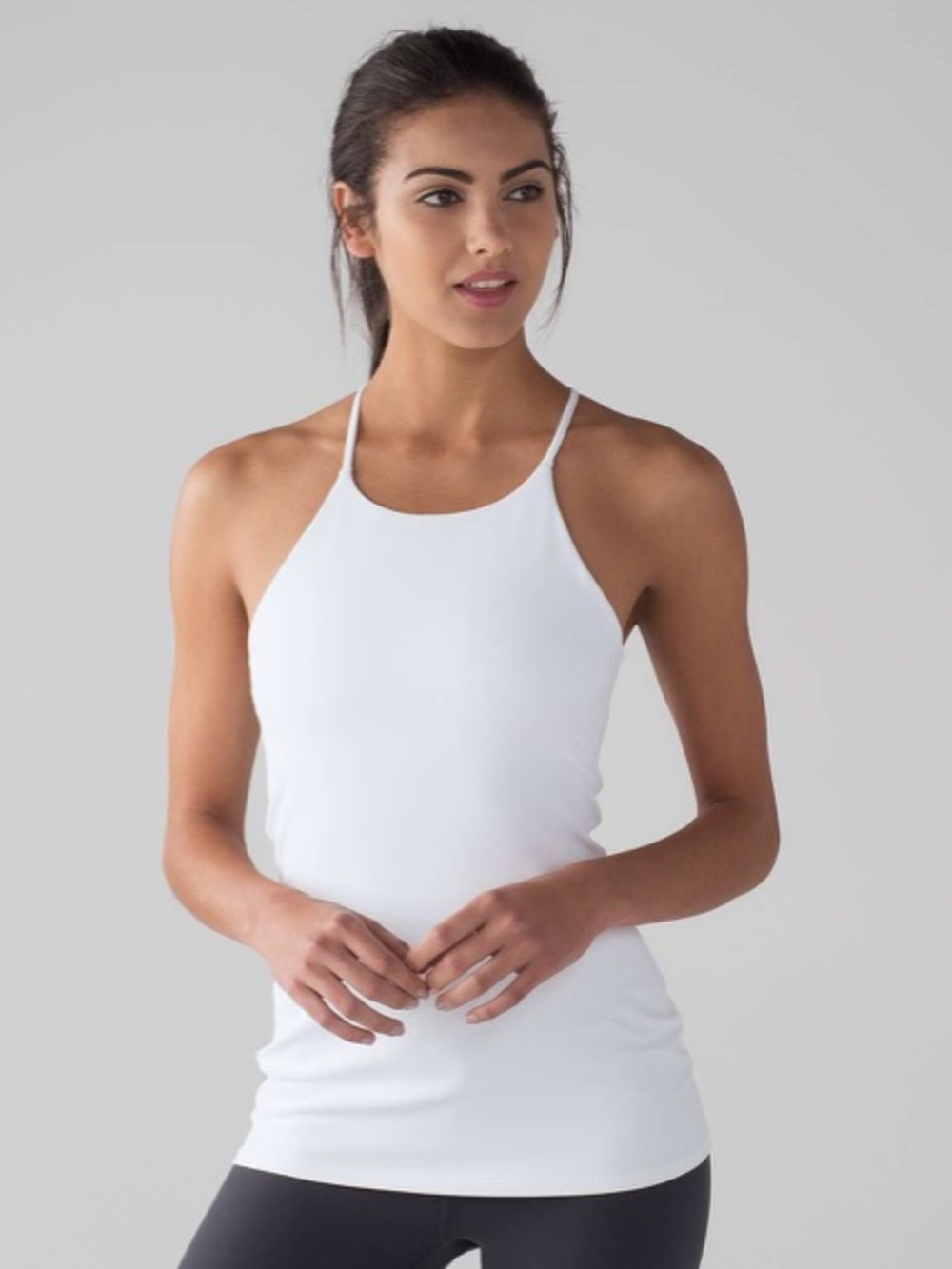 Lululemon Strappy White High Neck Tank